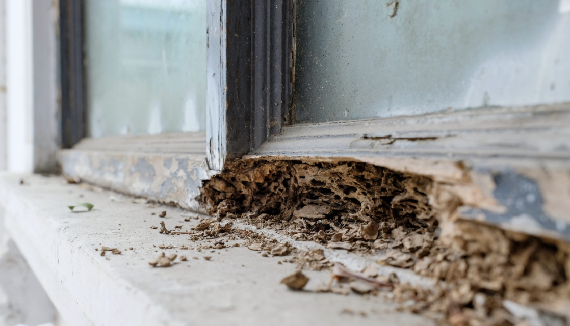 Active termite damage found during an inspection