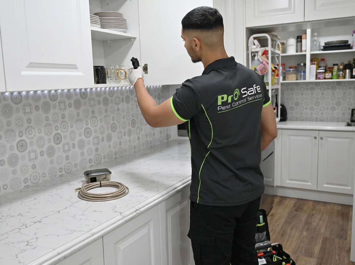 ProSafe technician working inside a home